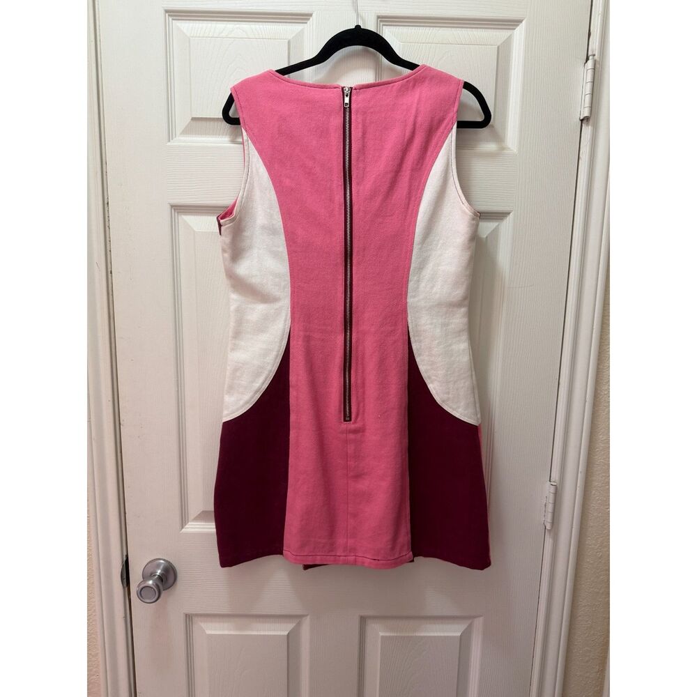 Nasty Gal Diamante Embellished Denim Mini Dress Pink Sz 12 - Picture 4 of 5